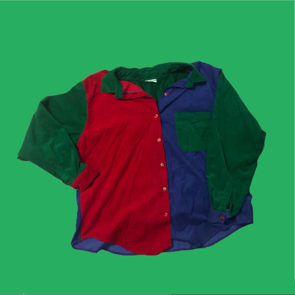 Vintage block corduroy button up